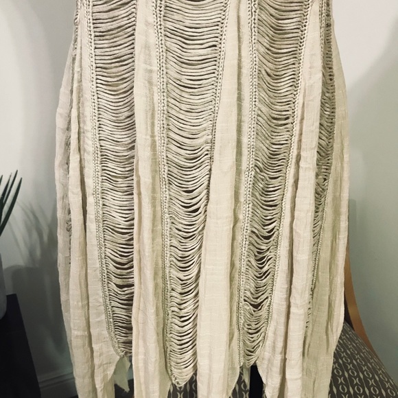 LINEN LIKE WHEAT COLOR UNIQUE DRESS - Picture 5 of 15